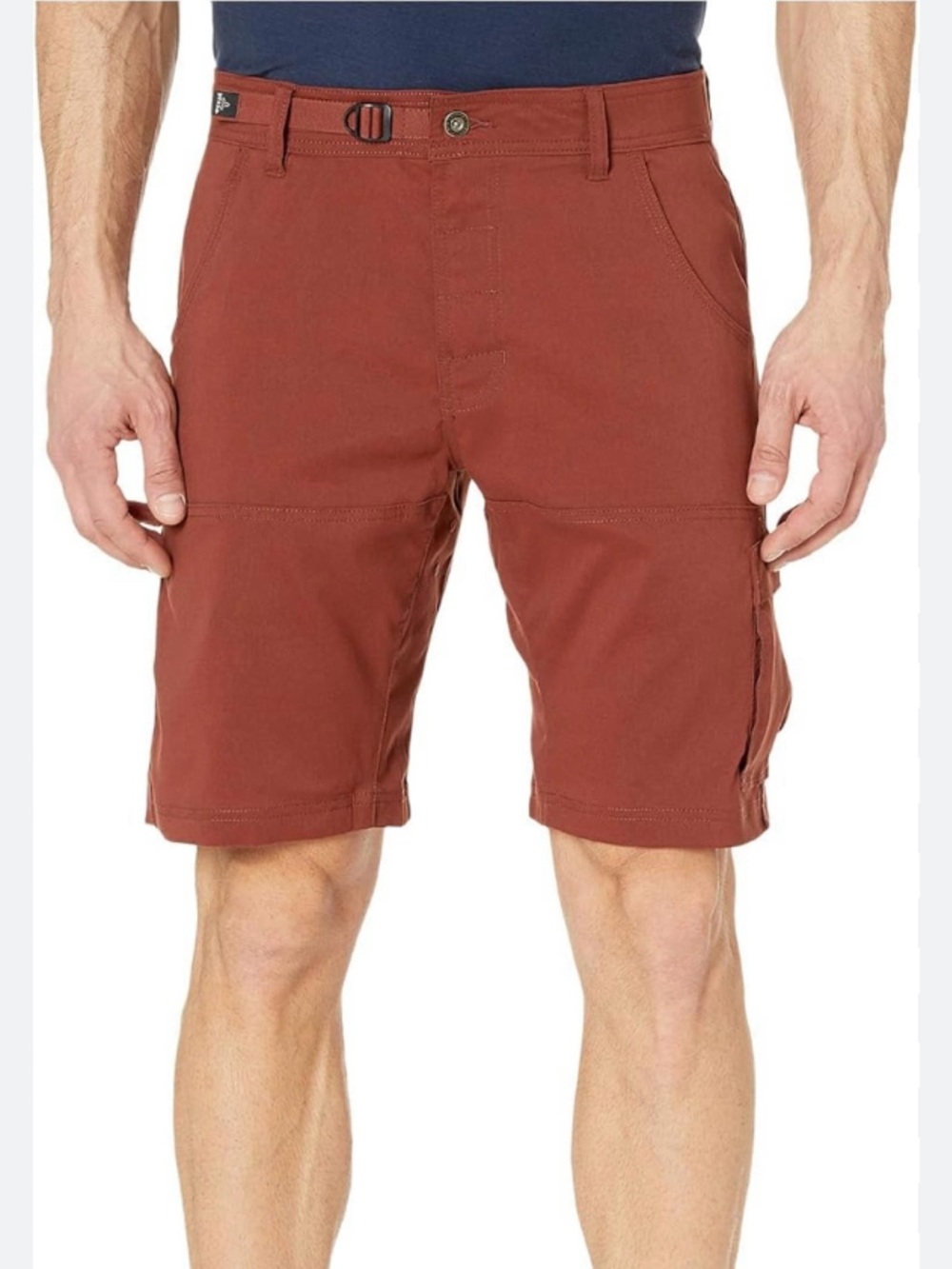 Prana Men's Stretch Zion Cargo Shorts Brick Red Size 34W x 12L Outdoor Travel